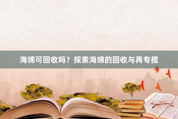 海绵可回收吗？探索海绵的回收与再专揽