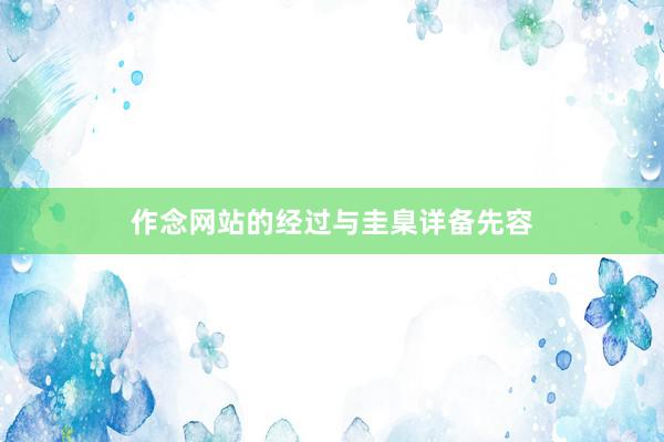 作念网站的经过与圭臬详备先容