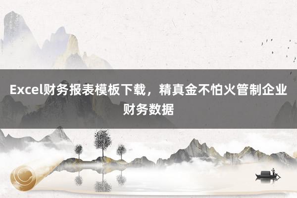 Excel财务报表模板下载，精真金不怕火管制企业财务数据